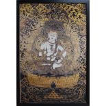 Large embroidered cloth painting of Buddha
