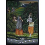 Large Pichwai cloth painting depicting Krishna