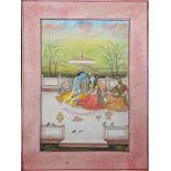 Miniature painting depicting Krishna and Parvati