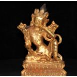 Tibetan Gilt Bronze Figure of Goddess Tara