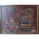 Jamini Roy Painting depicting Krishna in Chariot 120 x 88 cm