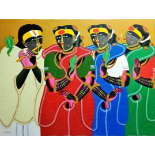 THOTA VAIKUNTUM, ACRYLIC ON CANVAS 3 X4 FT