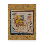 MINIATURE PAINTING DEPICTING SULTAN ADIL SHAH 2ND, DICTATING TO HIS SCRIBES 35.5 X 25 CM