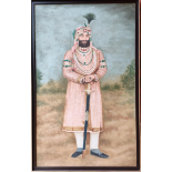 Very Large 19th-century portrait of Maharaja Sher Singh 120 x 75.5 cm