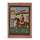 SIKH SCHOOL MINIATURE PAINTING DEPICTING MAHARAJA BHAJWAN SINGH OF NABHA 35 X 26.5 CM