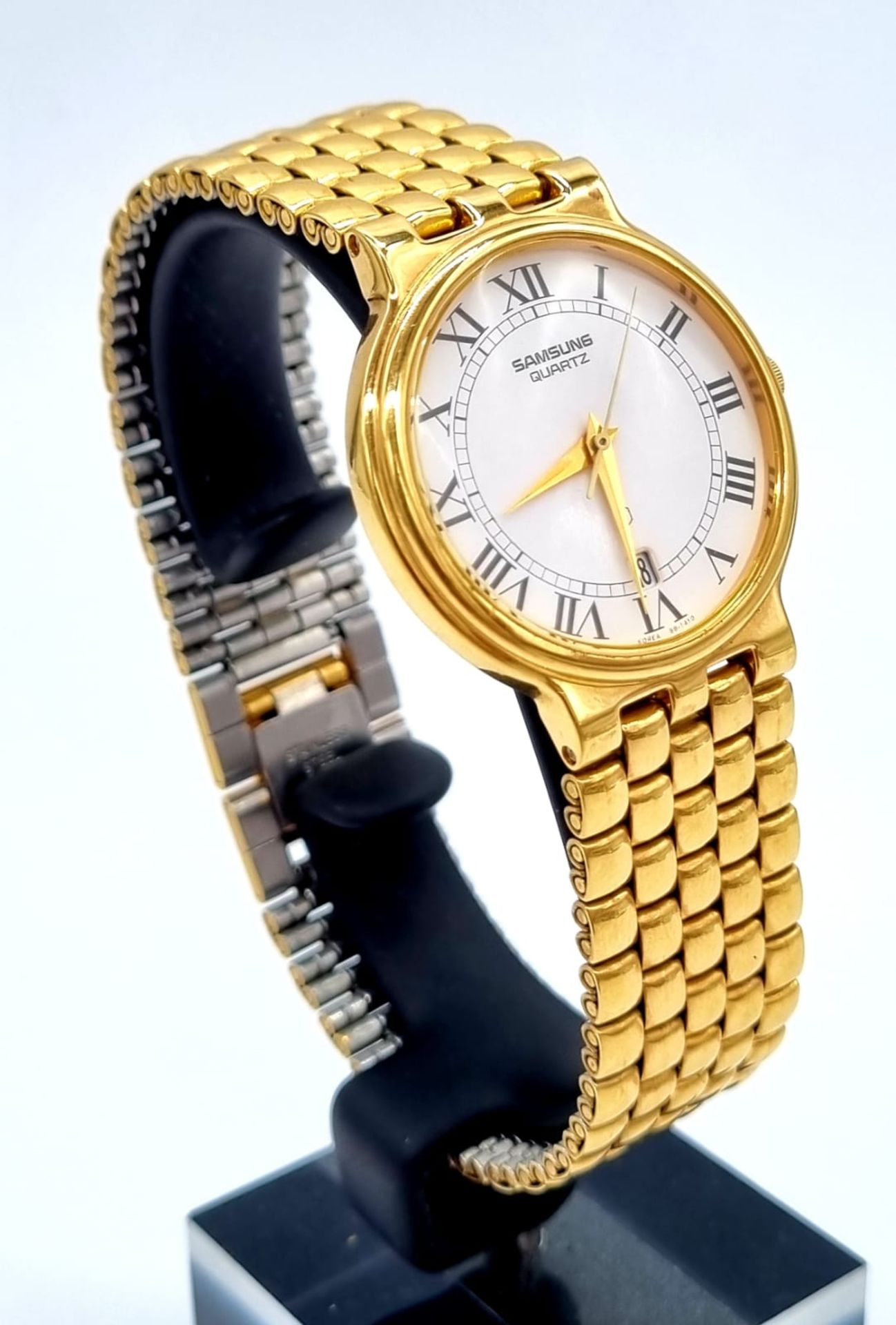 Samsung , Quartz, Armbanduhr, Metall vergoldet, Gehäusedurchmesser: 32mm,länge: 21,5cm, Funktionstü - Bild 2 aus 4
