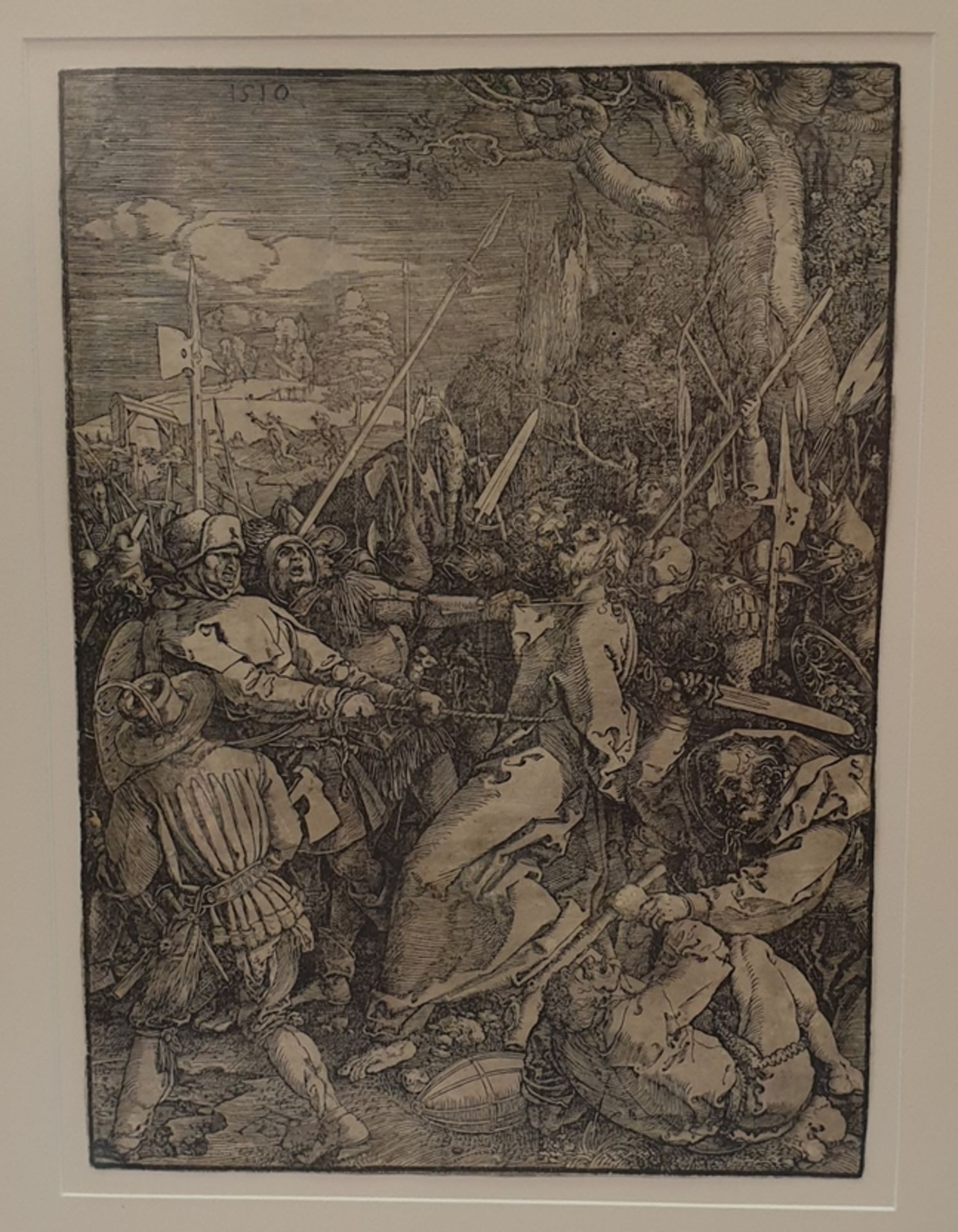 Albrecht Dürer ( Nürnberg 1471-1528 ) , Die Gefangennahme Christi, Holzschnitt aus der grossen Pass