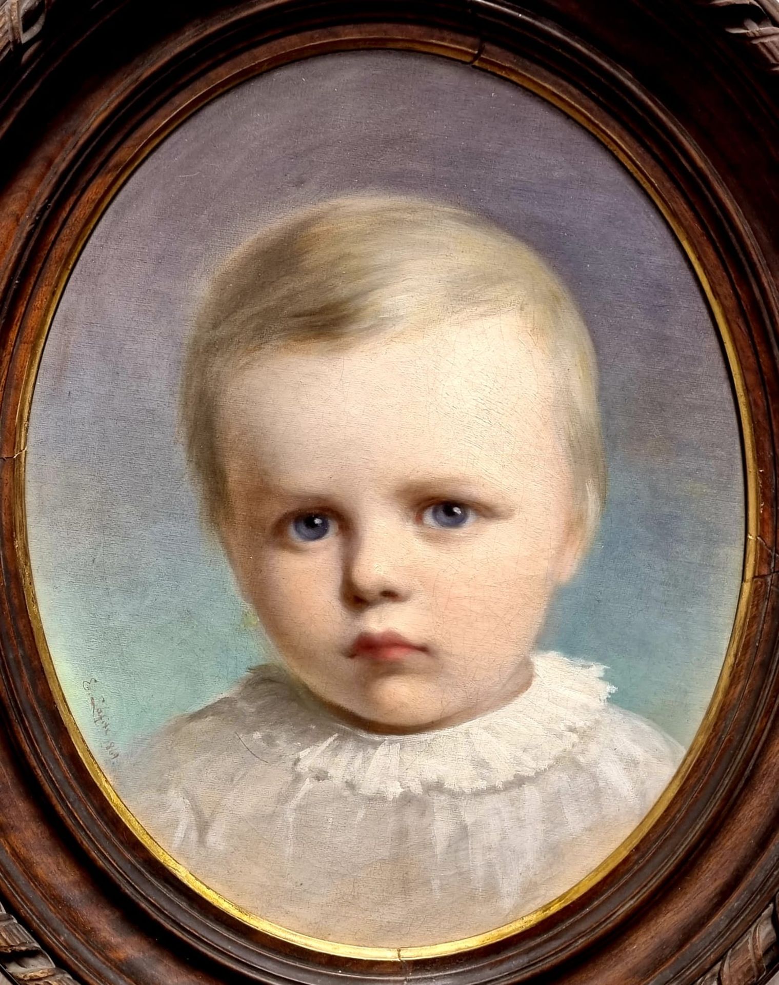 Ernst LAFITE,(Wien 1826 - 1885) Porträt eines kleinen Jungen, mittig links signiert und datiert: - Bild 2 aus 4