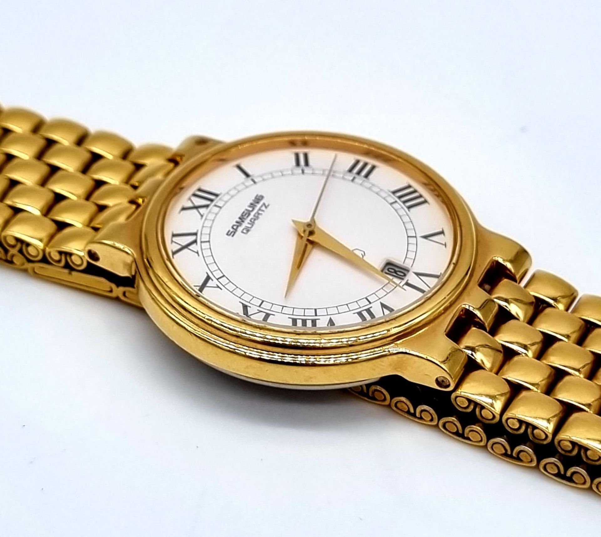 Samsung , Quartz, Armbanduhr, Metall vergoldet, Gehäusedurchmesser: 32mm,länge: 21,5cm, Funktionstü - Bild 4 aus 4