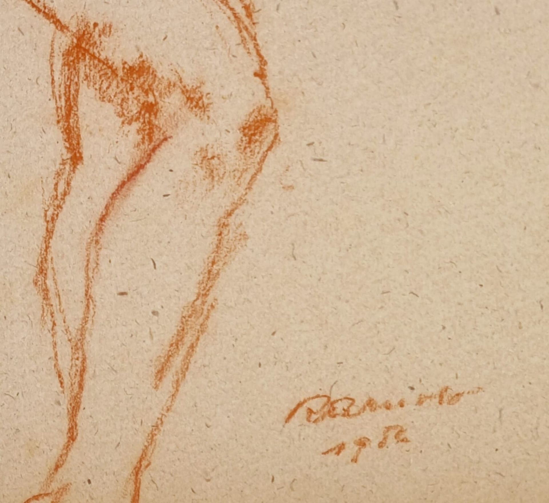 Rudolf Arnold (Innsbruck 1881 - 1968),Akt, Rötelzeichnung auf Papier, Größe: 45x31cm, signiert R. A - Bild 2 aus 2
