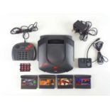 Unboxed Atari Jaguar interactive multimedia system console - released in 1993 - with 4 games and 1