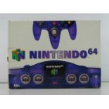 Nintendo 64 console - released in 2000 - NUS-S-TGF - purple see through version - in original box,
