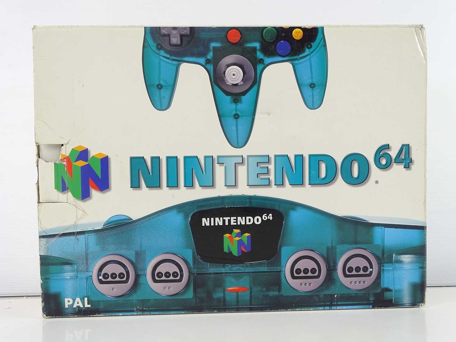 Nintendo 64 console - aqua blue see through - released in 2000 - NUS-S-TBF - in original box, - Image 3 of 4