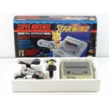 Super Nintendo Entertainment System (SNES) console Starwing pack - released in 1993 - in original