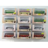 A mixed group of 1:76 and 1:144 scale buses and coaches by OXFORD DIECAST in various liveries - VG