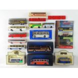 A group of mixed scale diecast buses by various manufacturers - G/VG in G boxes where boxed (Q)