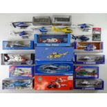 A quantity of 1:43 and 1:72 scale diecast helicopters by various manufacturers - mostly police and