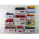 A group of diecast lorries by ATLAS DINKY, one still sealed in original shrink wrapping - VG/E in VG