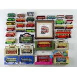 A group of mixed scale diecast buses by various manufacturers - G/VG in G boxes where boxed (Q)