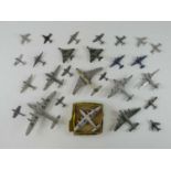A large group of unboxed DINKY military aircraft models together with one boxed DINKY 70A Avro '
