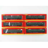 A group of HORNBY OO gauge Maunsell coaches in Southern green livery - VG in G/VG boxes (6)