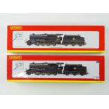 A pair of HORNBY OO gauge class 8F steam locomotives comprising R2462 and R2395, both in BR black