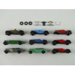 A group of playworn early DINKY cars including 36e British Salmson 2-seaters and others - F/G (