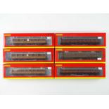 A group of HORNBY OO gauge suburban and non-corridor coaches in LNER and LMS liveries - VG/E in VG