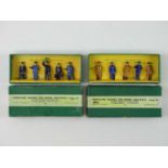 A pair of DINKY O gauge diecast figure sets comprising No.1 Station Staff and No.4 Engineering