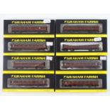 A group of GRAHAM FARISH N gauge Stanier coaches all in BR maroon livery - VG/E in G/VG boxes (8)