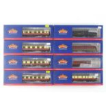 A group of BACHMANN OO gauge LMS/ex-LMS coaches mostly in BR liveries - VG/E in VG/E boxes (8)