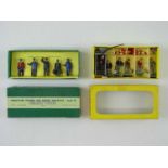 A pair of DINKY O gauge figure sets comprising an early diecast No.1 Station Staff (replacement