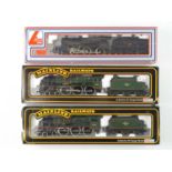 A group of OO gauge steam locomotives by MAINLINE and LIMA in BR green and black liveries - G in F/G