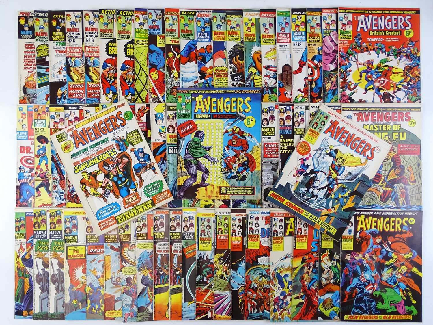 AVENGERS LOT (64 in Lot) - (1973/75 - BRITISH MARVEL) - Includes Issues #1 to 39 (2 x issues #6,