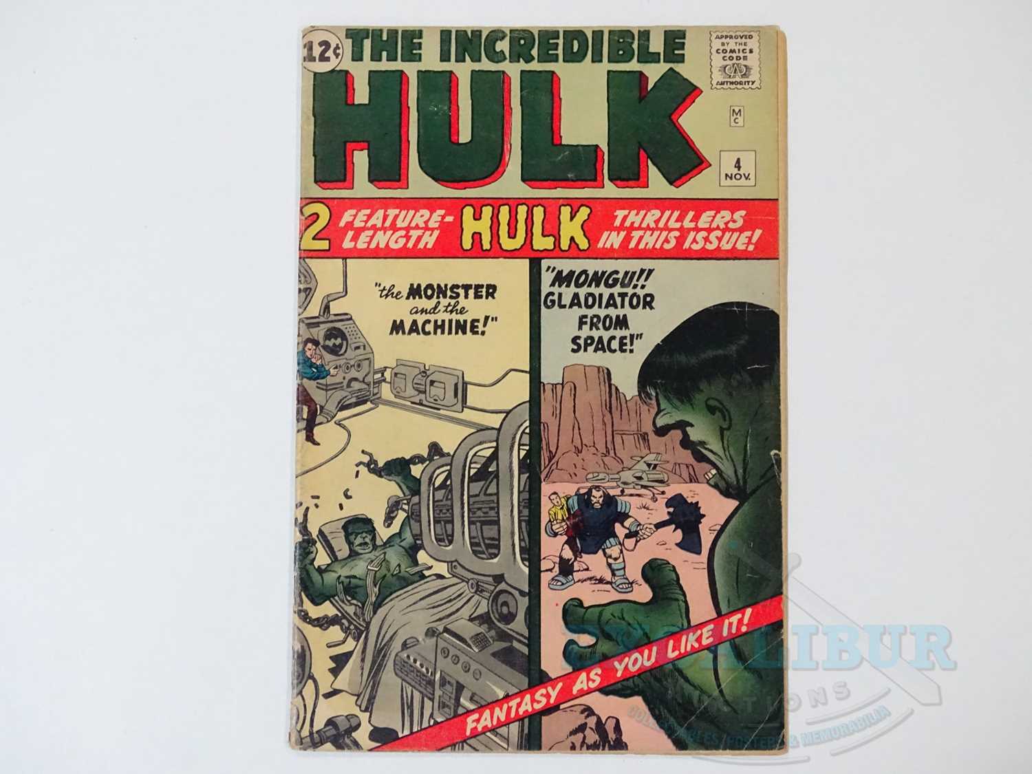 INCREDIBLE HULK #4 (1962 - MARVEL) - Origin retold - Jack Kirby cover & interior art - Flat/Unfolded