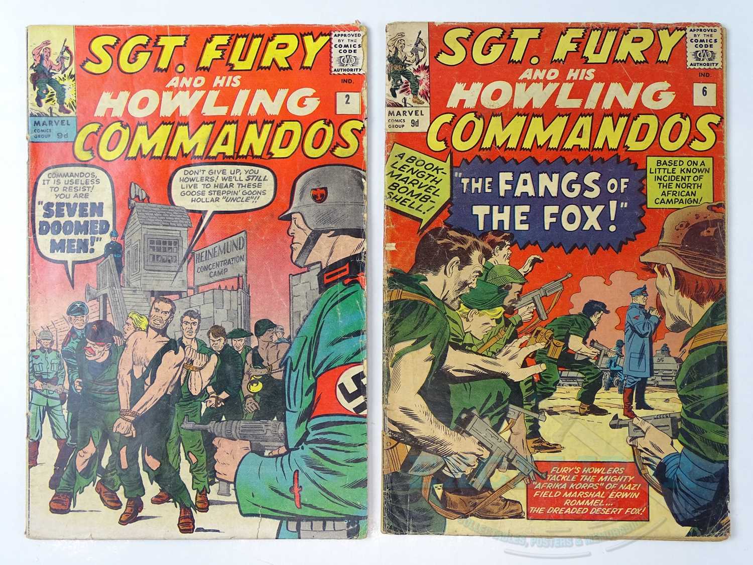 SGT. FURY AND HIS HOWLING COMMANDOS #2 & 6 (2 in Lot) - (1963/64 - MARVEL - UK Price Variant)