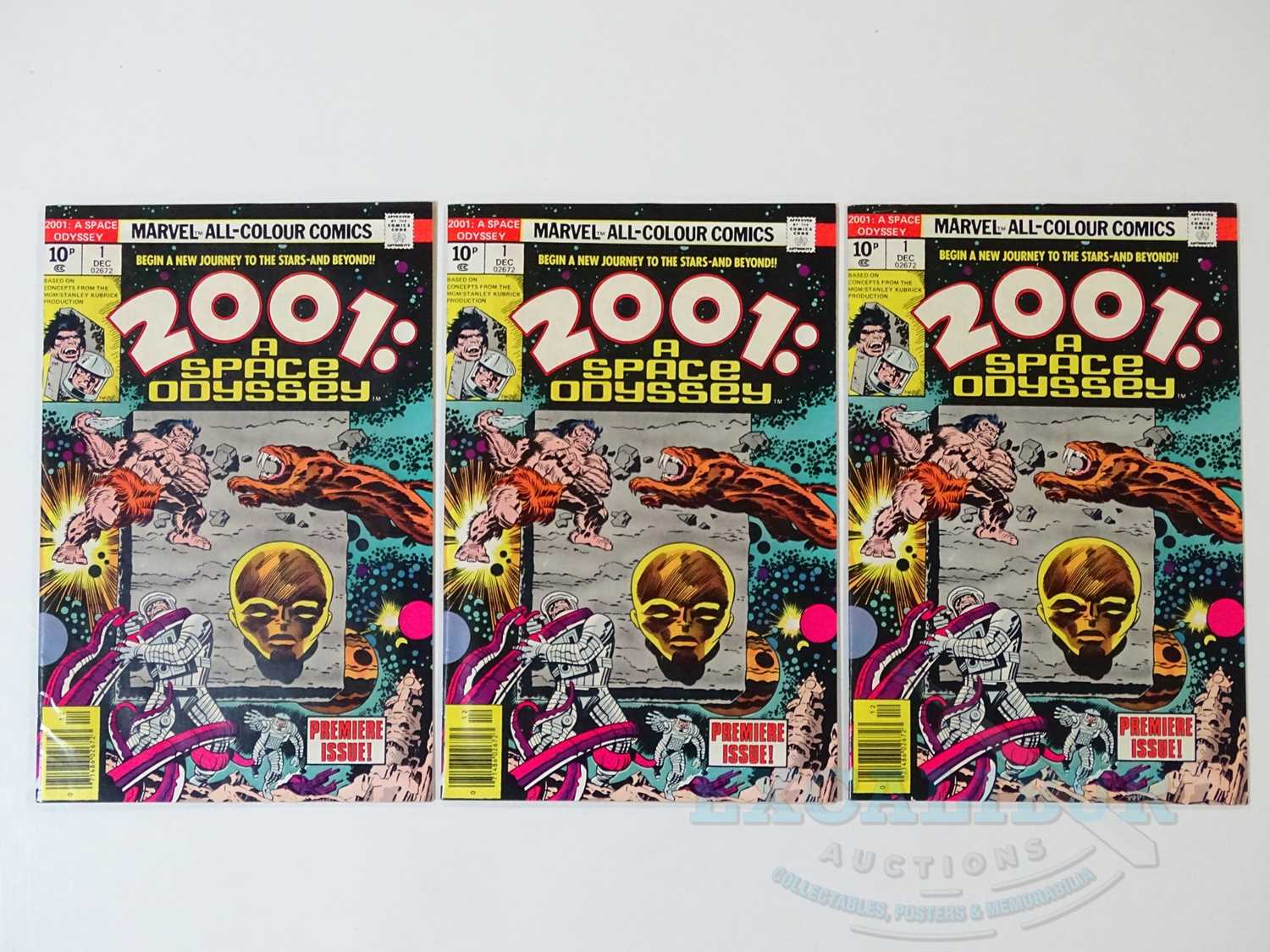 2001: A SPACE ODYSSEY LOT (3 in Lot) - (1976 - MARVEL - UK Price Variant) 3 x Issues of #1 the first