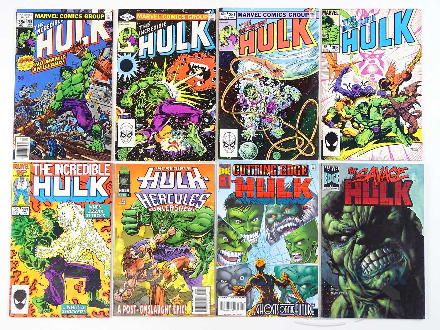 HULK LOT (8 in Lot) - (MARVEL) Includes INCREDIBLE HULK (1978/87) #219, 270, 281, 306, 327 +