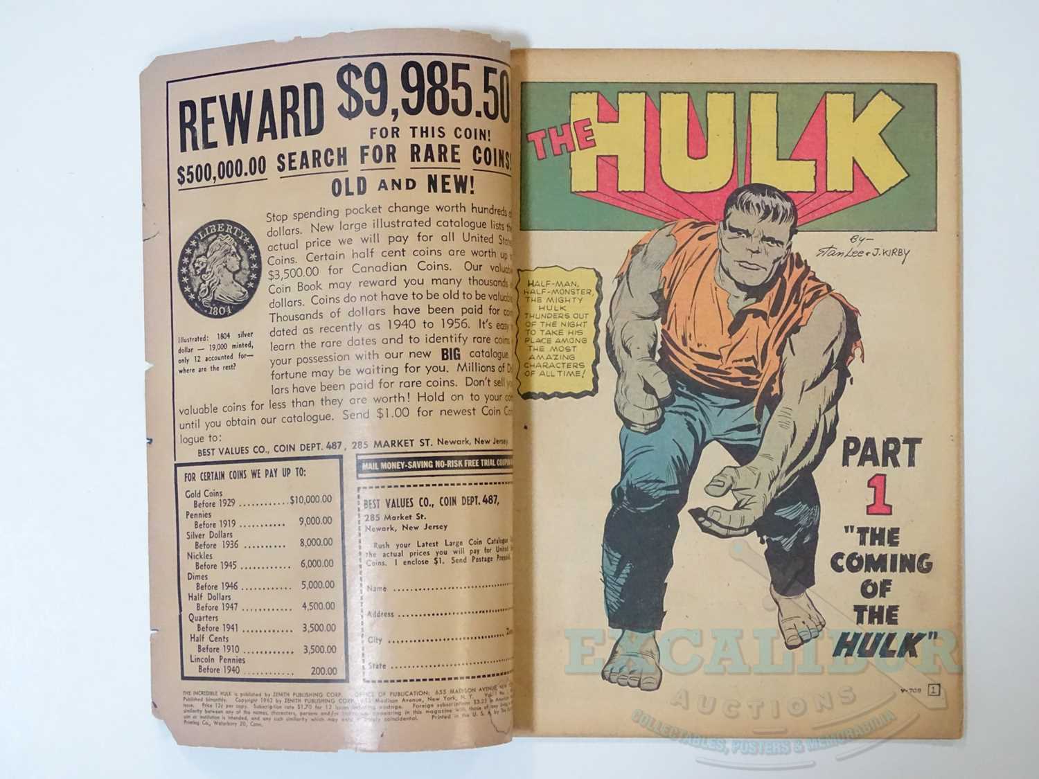 INCREDIBLE HULK #1 (1962 - MARVEL) - Origin and First appearance of the Hulk + Second only in - Bild 9 aus 36