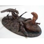 ALIEN RESURRECTION (1997) - A unique handmade resin and wood Alien Queen giving birth sculpture made