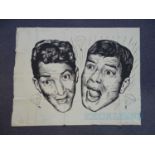 JUMPING JACKS (1952) - A canvas banner featuring black and white close-ups of DEAN MARTIN and