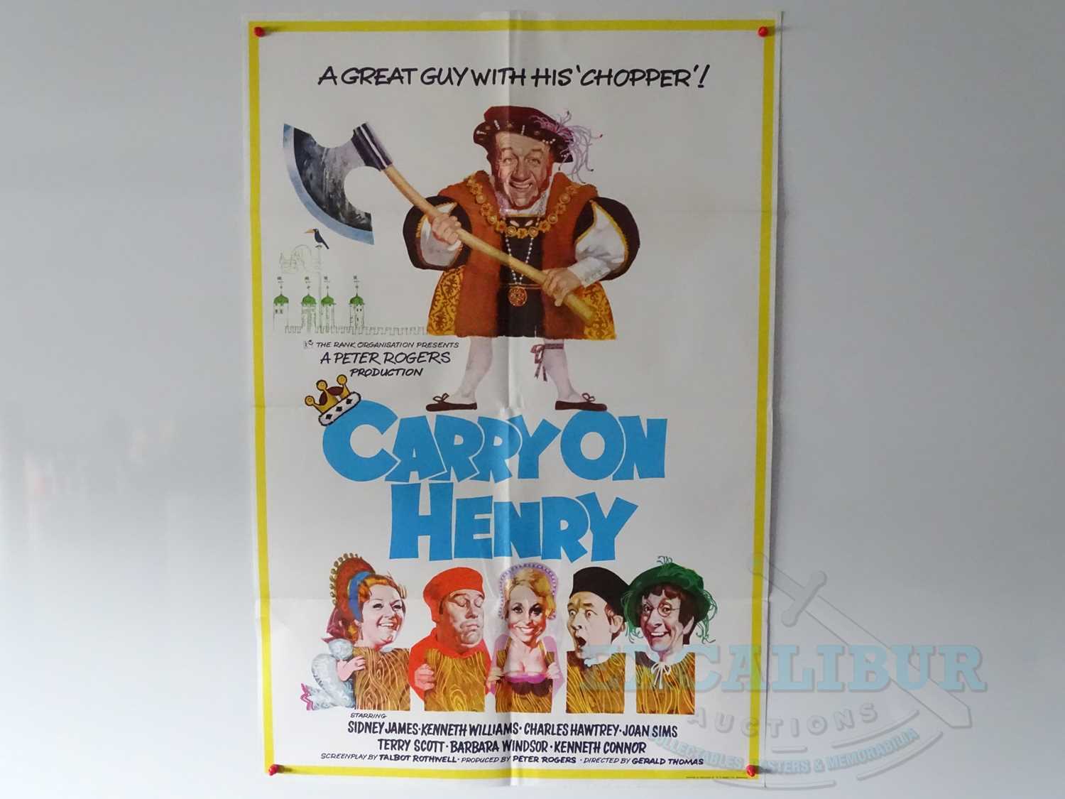 CARRY ON HENRY (1971) - A folded UK one sheet and full set of front of house cards (2 in lot)