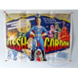 FLESH GORDON (1974) - UK quad film poster - first release - uncensored version - Sam Peffer