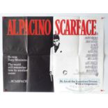 SCARFACE (1983) - A UK Quad film poster together with synopsis - folded (2 in lot)