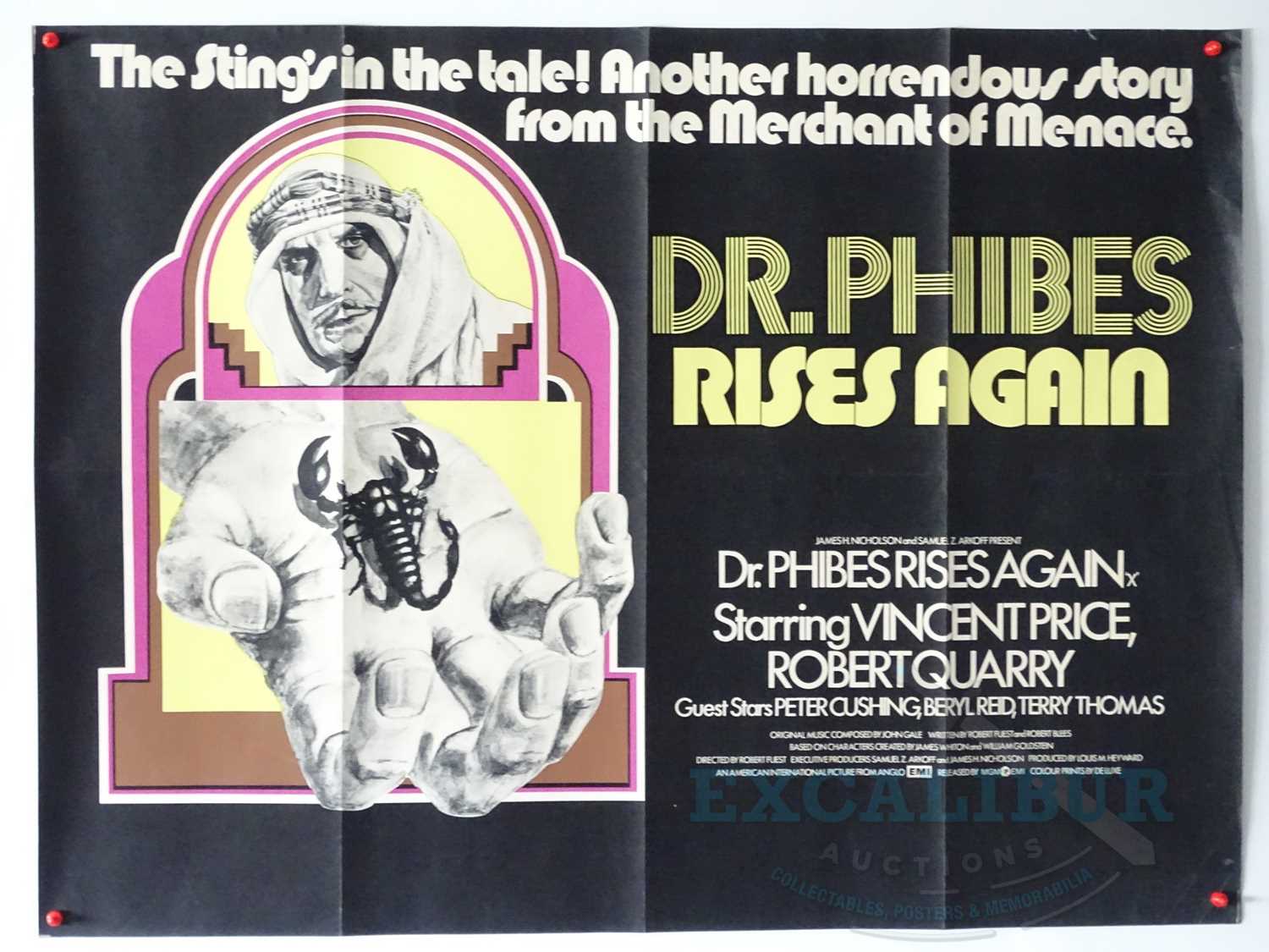 DOCTOR PHIBES RISES AGAIN (1972) - A UK quad film poster - Vincent Price in one of his most iconic