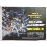 JAMES BOND : MOONRAKER (1979) - A UK quad film poster featuring Dan Goozee artwork together with