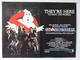 GHOSTBUSTERS - A pair of UK quad film posters for GHOSTBUSTERS (1984), and GHOSTBUSTERS II (
