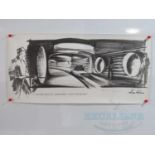 A print of an original KEN ADAM set design sketch for JAMES BOND: THE SPY WHO LOVED ME(1977) '