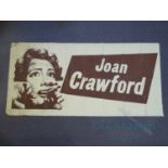 SUDDEN FEAR (1953) - A canvas banner featuring extreme close-up of terrified JOAN CRAWFORD - 74" x