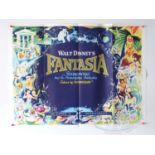 WALT DISNEY : FANTASIA (1968 release) - A UK quad film poster - the gold lettering pops on the